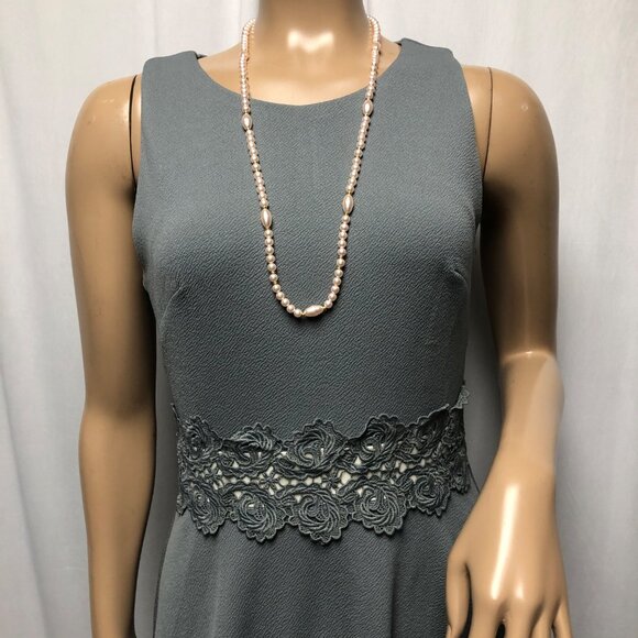 Homeyee Dress Womens Size Small Gray Sleeveless Lace Waist Stretch A-Line - Picture 2 of 7